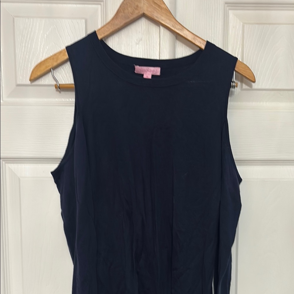 Lilly Pulitzer Lyon Cold Shoulder Pullover Lightweight Sweater Navy Size M